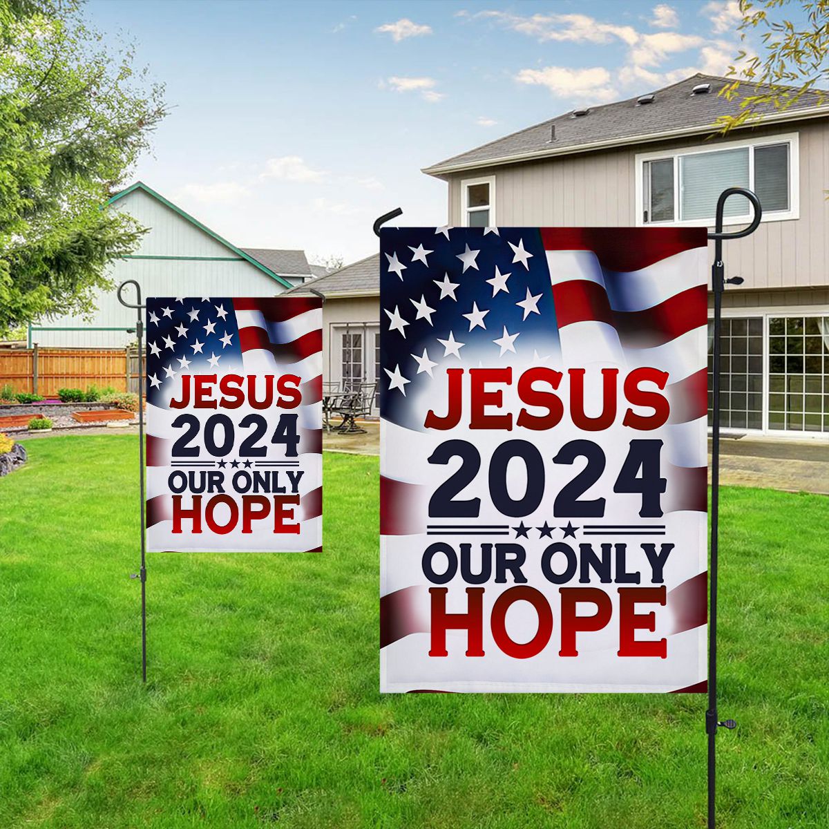 Jesus 2024 Our Only Hope American Flag – WAVAO