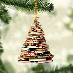 Load image into Gallery viewer, Christmas Book Tree Ornament, Book Lover Christmas Ornament
