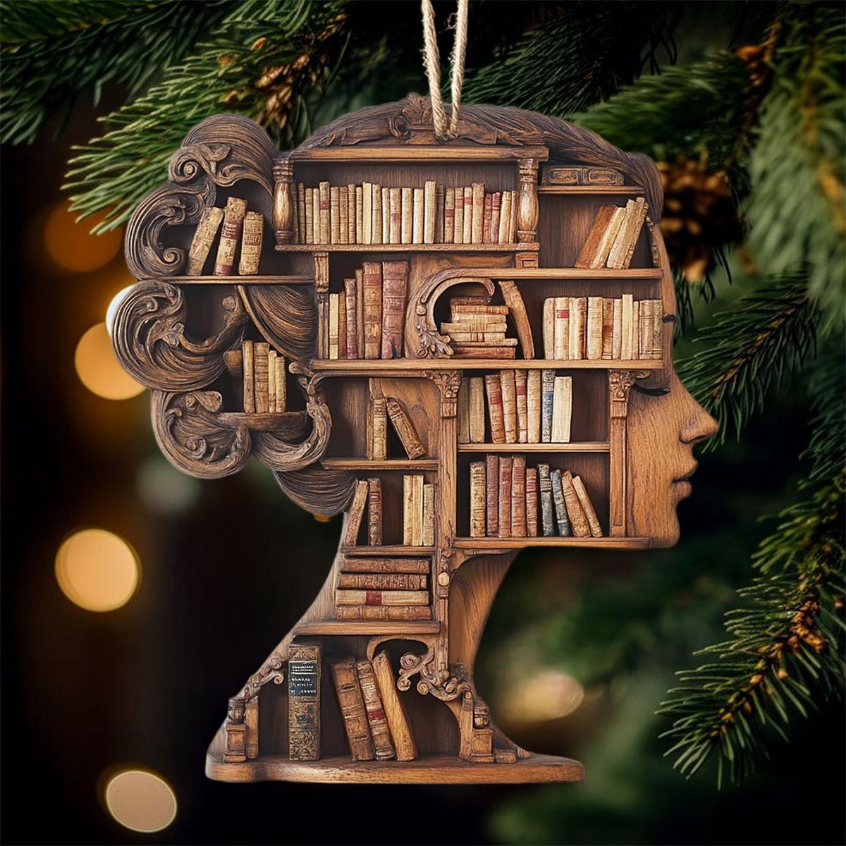 Literary Lady Christmas Ornament, Book Lover Gift, Bookworm Gifts