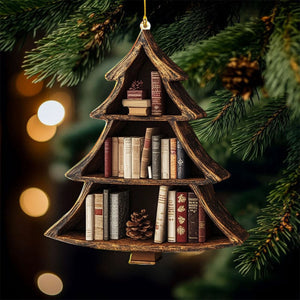 Christmas Bookshelf Ornament, Book Lover Gift, Bookworm Gifts