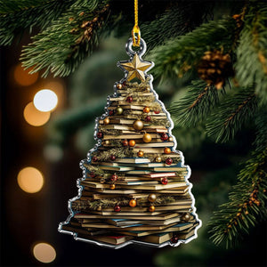 Book Tree Christmas Ornament, Book Lover Gift, Bookworm Gifts