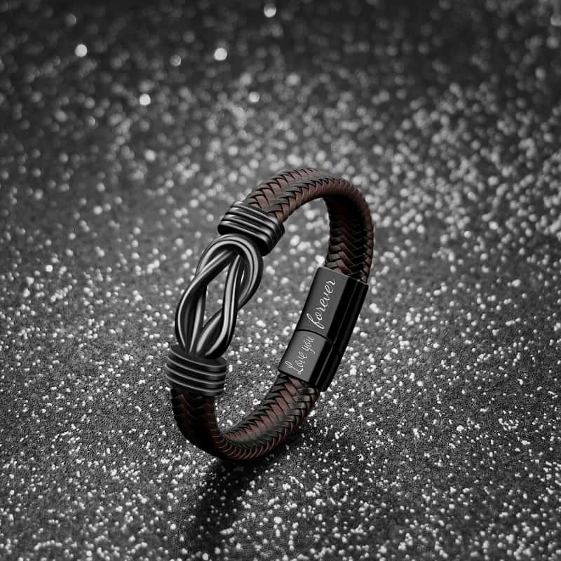 To My Godson - I Wish You Nothing But Joy And Happiness In This Life - Men Infinity Braided Leather Bracelet