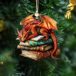 Load image into Gallery viewer, Dragon Book Ornament, Perfect Gift For Book Lovers
