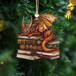 Load image into Gallery viewer, Dragon Book Ornament, Perfect Gift For Book Lovers
