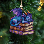 Load image into Gallery viewer, Dragon Book Ornament, Perfect Gift For Book Lovers
