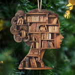 Load image into Gallery viewer, Literary Lady Christmas Ornament, Book Lover Gift, Bookworm Gifts
