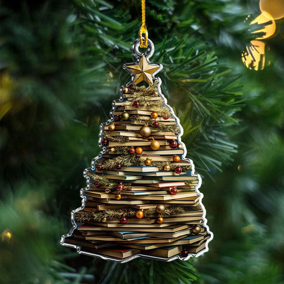 Book Tree Christmas Ornament, Book Lover Gift, Bookworm Gifts