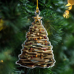 Load image into Gallery viewer, Book Tree Christmas Ornament, Book Lover Gift, Bookworm Gifts
