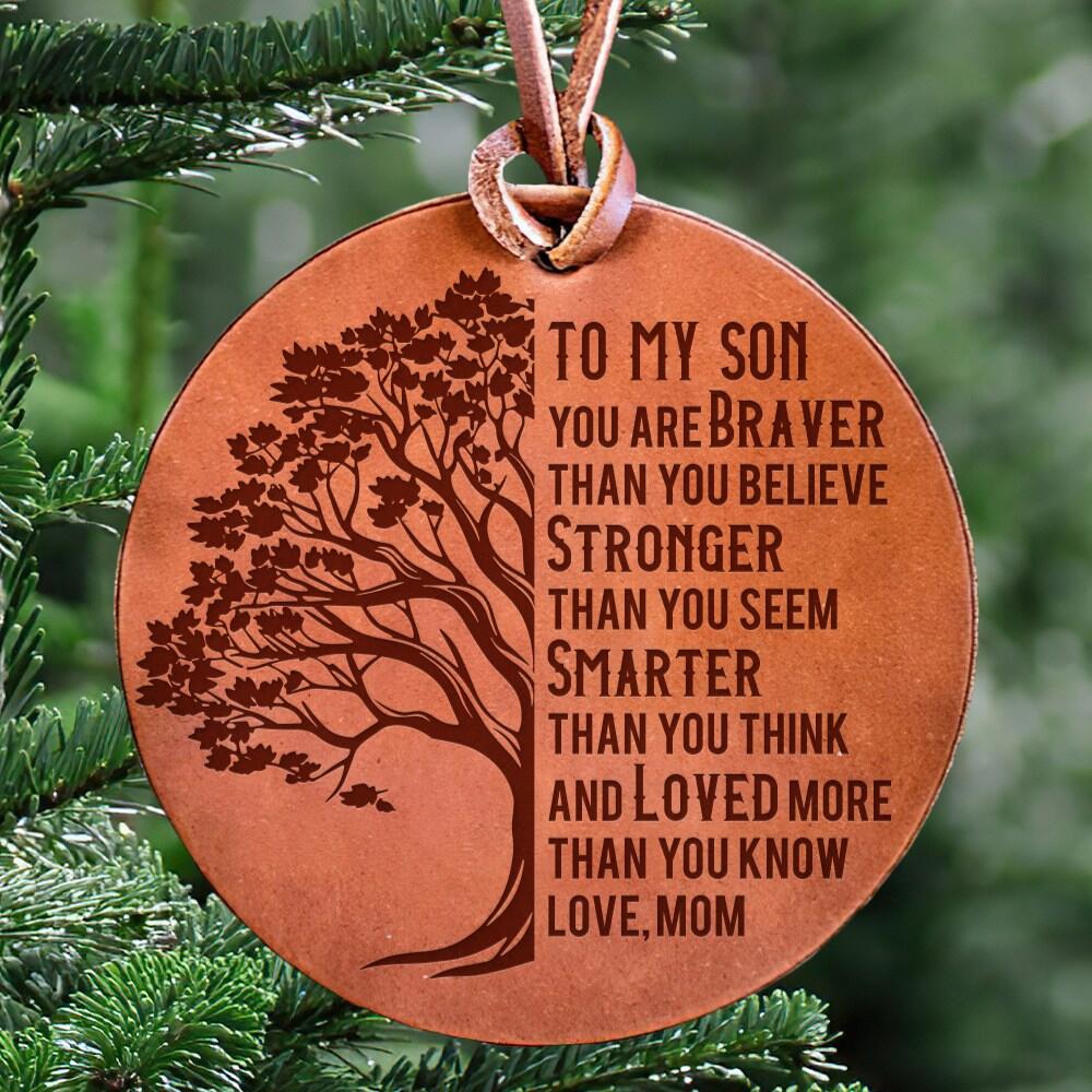 Mom To Son - Loved More Than You Know - Leather Ornament