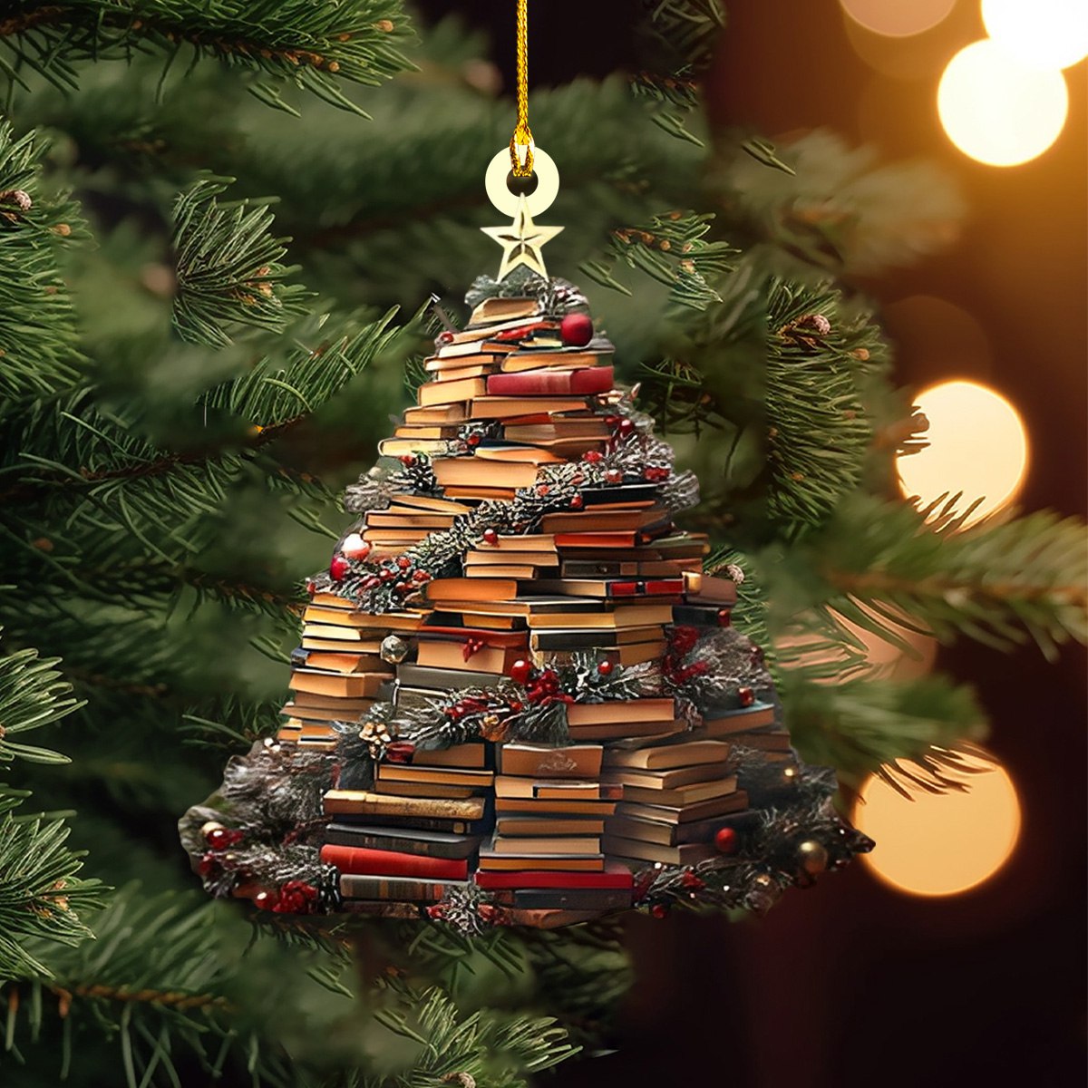 Christmas Book Tree Ornament, Book Lover Gift, Bookworm Gifts