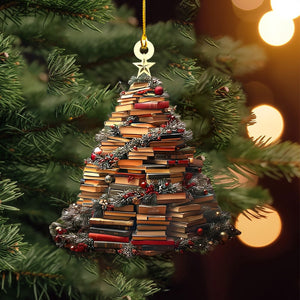 Christmas Book Tree Ornament, Book Lover Gift, Bookworm Gifts