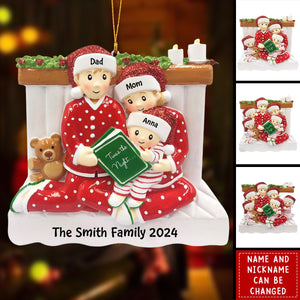 Story Time Family Ornament -  Personalized Handwritten Christmas Ornament