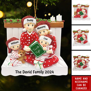 Story Time Family Ornament -  Personalized Handwritten Christmas Ornament