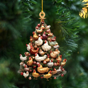 Chicken Christmas Tree Ornament, Chicken Lovers Gift