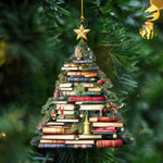 Load image into Gallery viewer, Book Christmas Tree Ornament, Book Lover Gift, Book Club Ornament
