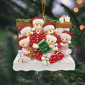 Story Time Family Ornament -  Personalized Handwritten Christmas Ornament