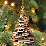 Load image into Gallery viewer, Christmas Book Tree Ornament, Book Lover Christmas Ornament
