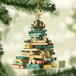 Load image into Gallery viewer, Book Lover Christmas Ornament, Christmas Book Tree Ornament
