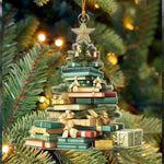 Load image into Gallery viewer, Book Lover Christmas Ornament, Christmas Book Tree Ornament
