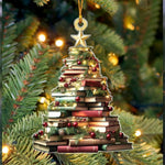 Load image into Gallery viewer, Book Tree Christmas Ornament, Unique Book Lover Gift
