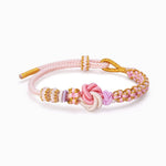 Load image into Gallery viewer, Grandmother &amp; Granddaughter ‘Be Brave and Be Strong’ Peach Blossom Knot Bracelet
