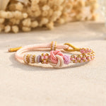 Load image into Gallery viewer, Grandmother &amp; Granddaughter ‘Be Brave and Be Strong’ Peach Blossom Knot Bracelet
