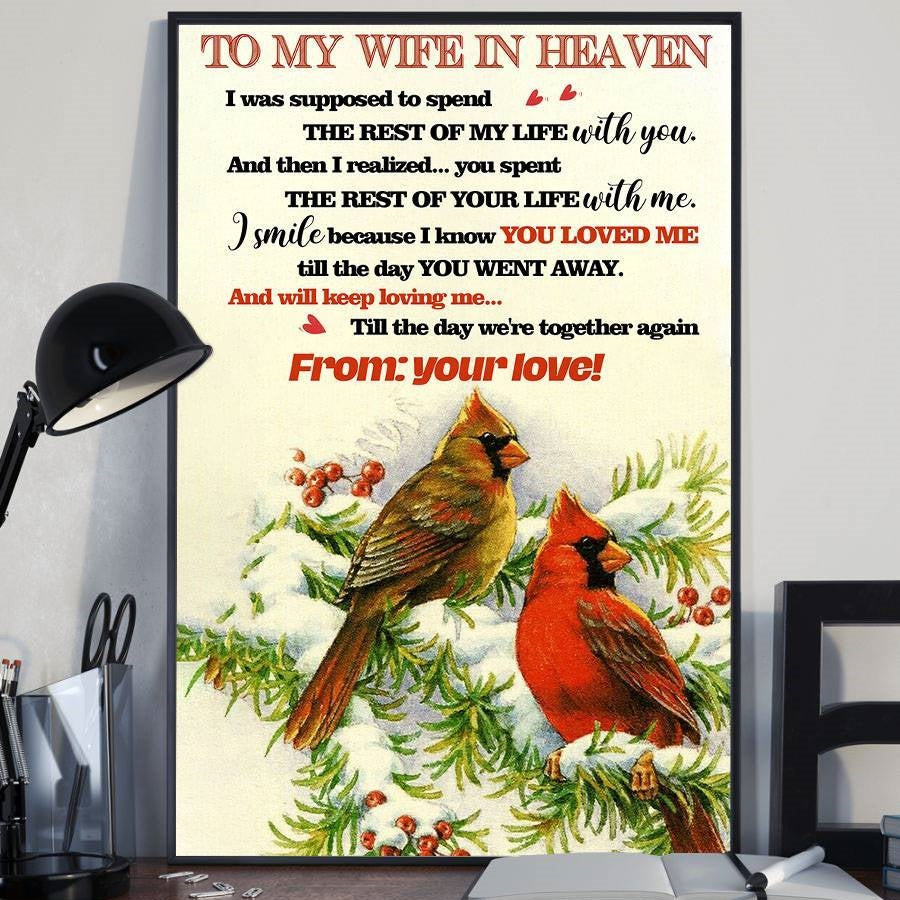 To My Wife In Heaven - Cardinal Poster