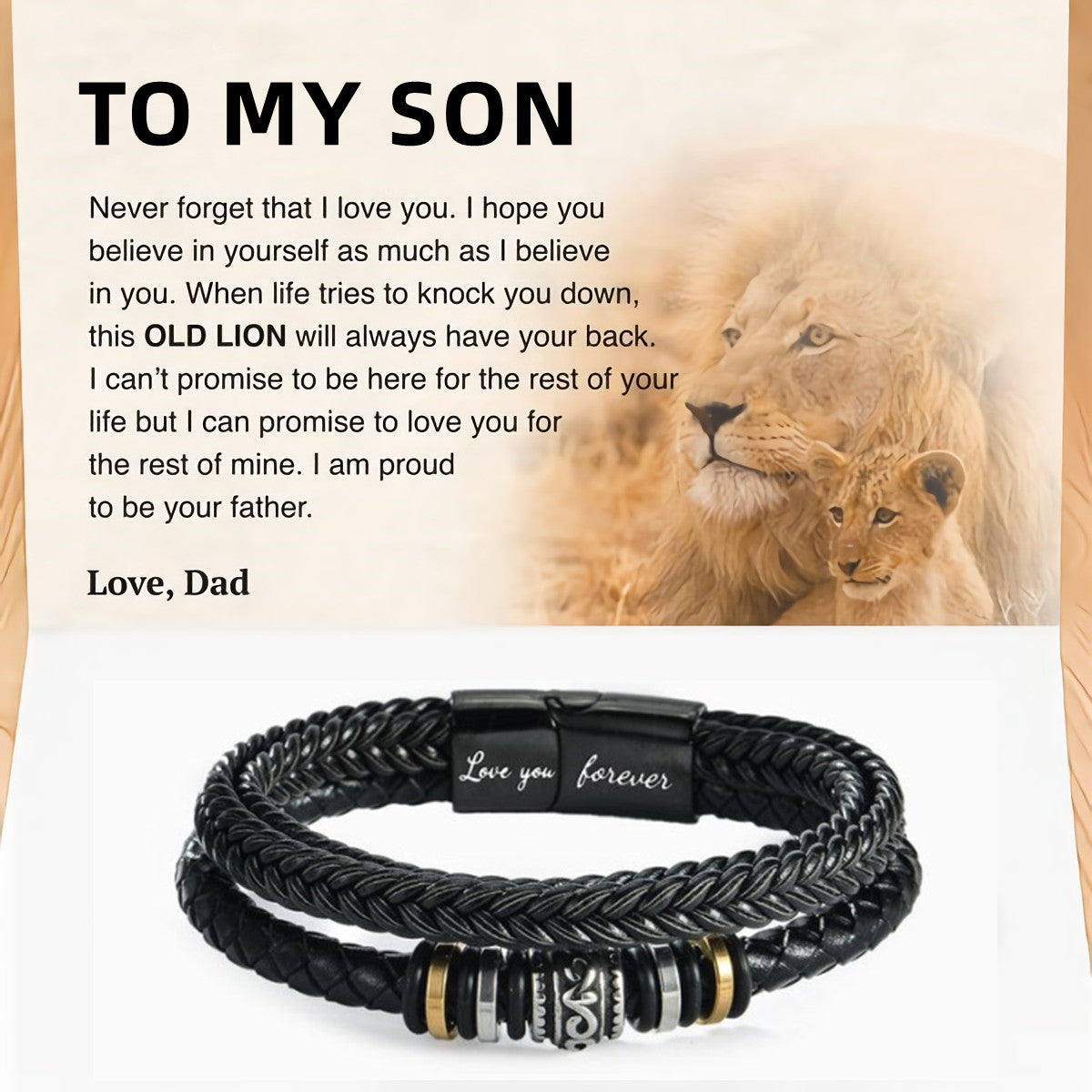 Personalized Dad Bracelet Fathers Jewish Gift Men Custom Mens Bracelet  Leather | eBay