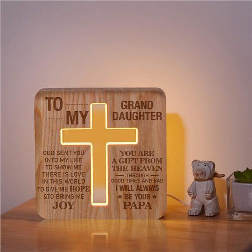 Papa To Granddaughter - God Sent You Into My Life  - Cross Lamp