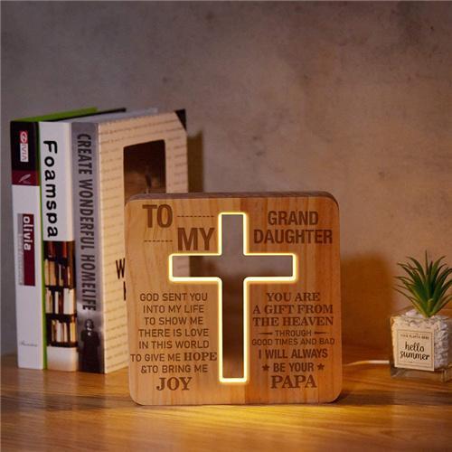 Papa To Granddaughter - God Sent You Into My Life  - Cross Lamp