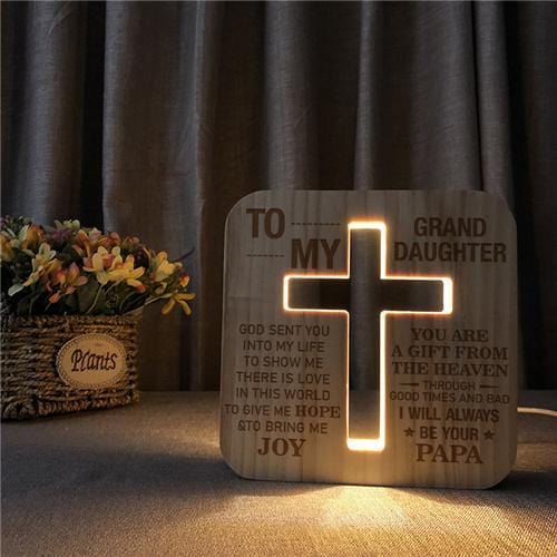 Papa To Granddaughter - God Sent You Into My Life  - Cross Lamp